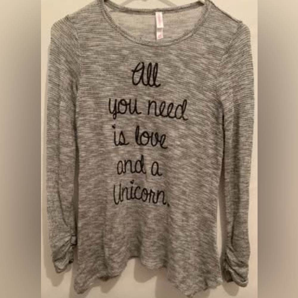 Junior Girl’s Xhiliration L-Sleeve 
“All You Need is Love & Unicorns”